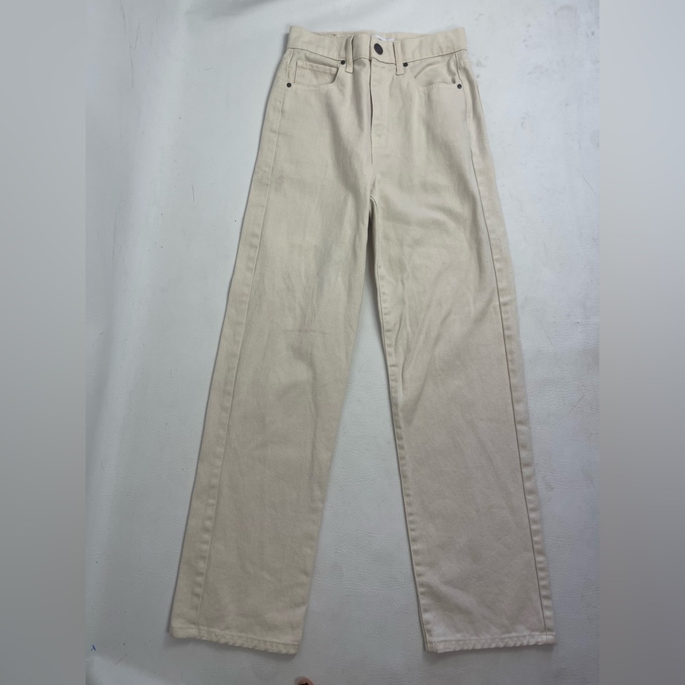 RSQ High Rise Relaxed Straight Leg Cream Jeans Size 25 - Picture 6 of 14